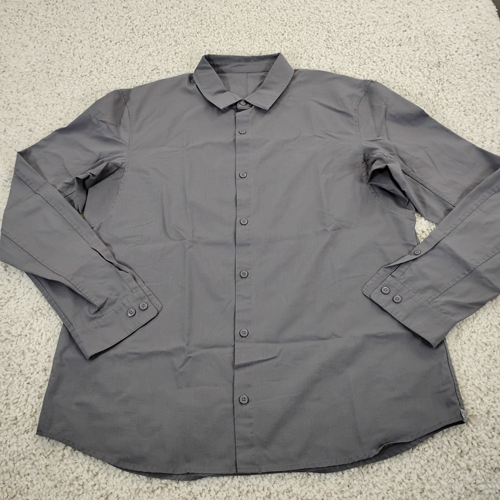 Lululemon Shirt Mens Extra Large Gray Long Sleeve Button New Venture Modern A